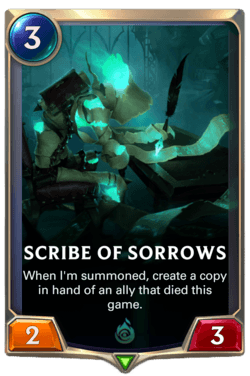 Scribe of Sorrows Scribe of Sorrows Legends of Runeterra