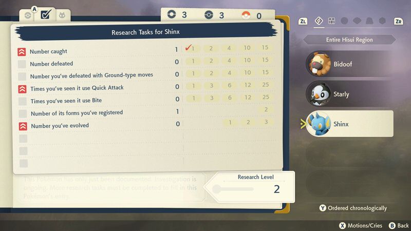 how to do research tasks in pokemon legends arceus