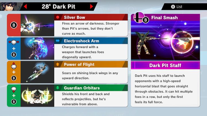 Dark Pit Super Smash Bros Ultimate  Unlock, Stats, Moves