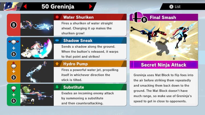 Greninja Super Smash Bros Ultimate | Unlock, Stats, Moves