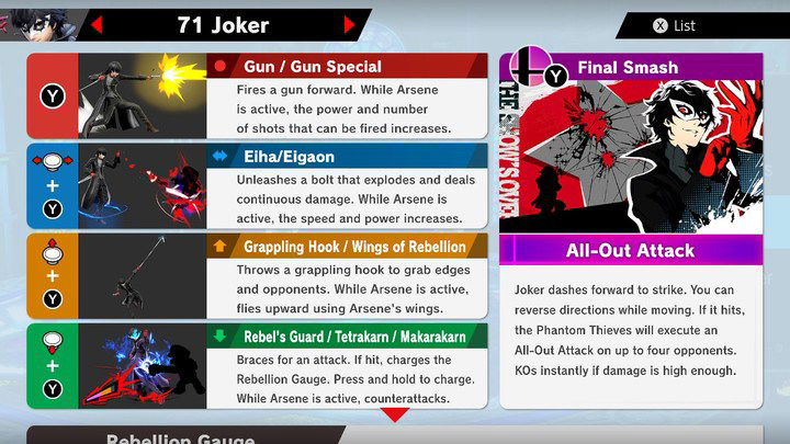 Joker Super Smash Bros Ultimate Unlock Stats Moves