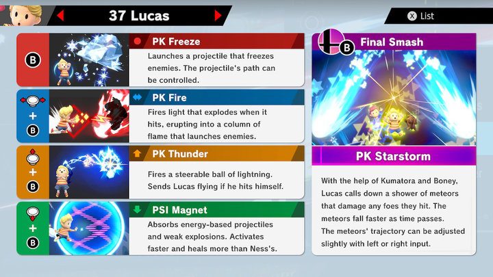 Lucas Super Smash Bros Ultimate Unlock Stats Moves