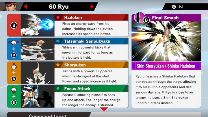 SSBU Ryu Moves