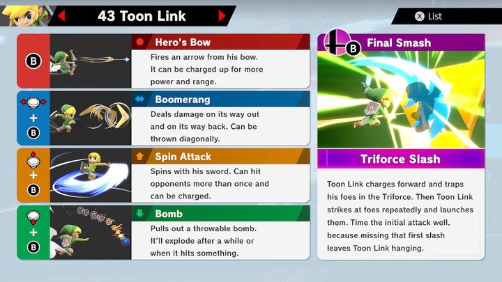 Toon Link Super Smash Bros Ultimate Unlock Stats Moves