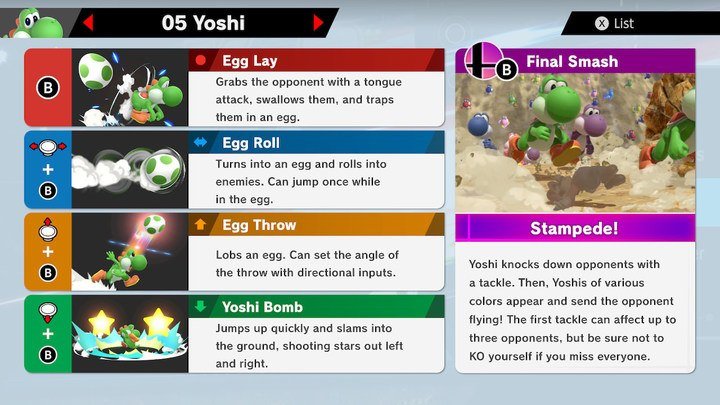 SSBU Yoshi Moves