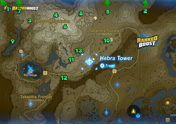 breath of the wild map of shrines