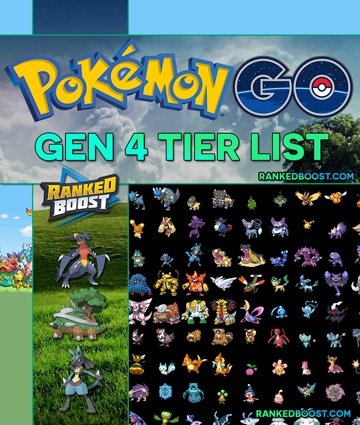 Pokemon Go Generation 4 Max Cp Chart Best Gen 4 Pokemon Top 10