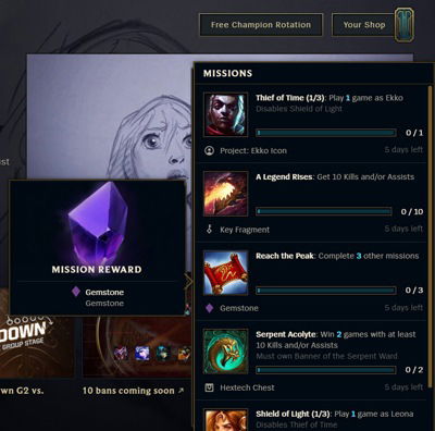 League of Legend Missions