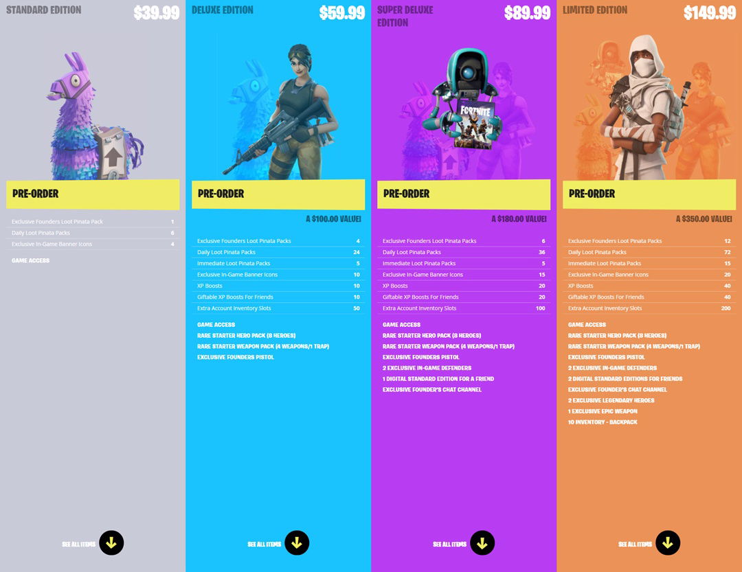 fortnite classes standard edition deluxe edition - fortnite deluxe vs standard