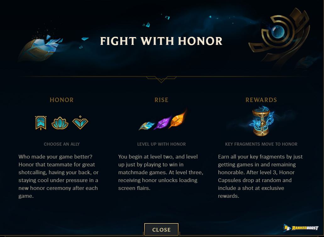 League Of Legend Honor Rewards Lol Season 9 Honor Update