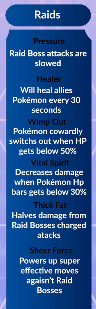 Pokemon GO Ability List | Battling, Buddy and Raid Abilities
