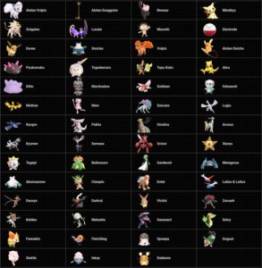 Super Smash Bros Ultimate Pokemon List