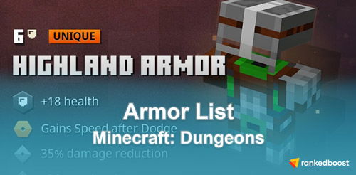 Minecraft Dungeons Armor List List Of All Armor Stats