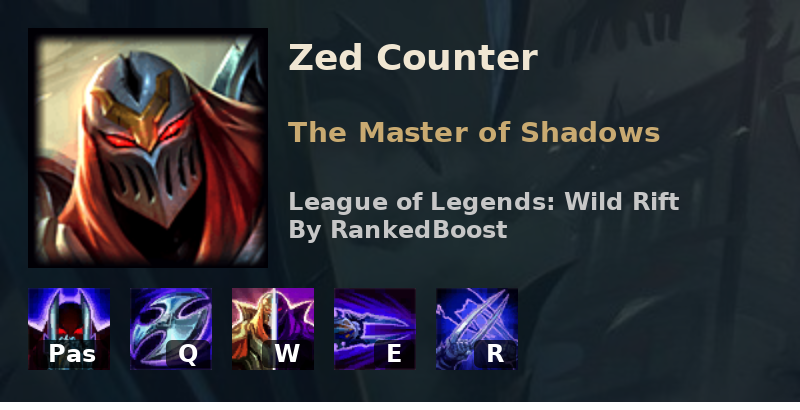 League of Legends Wild Rift Zed Counters - RankedBoost